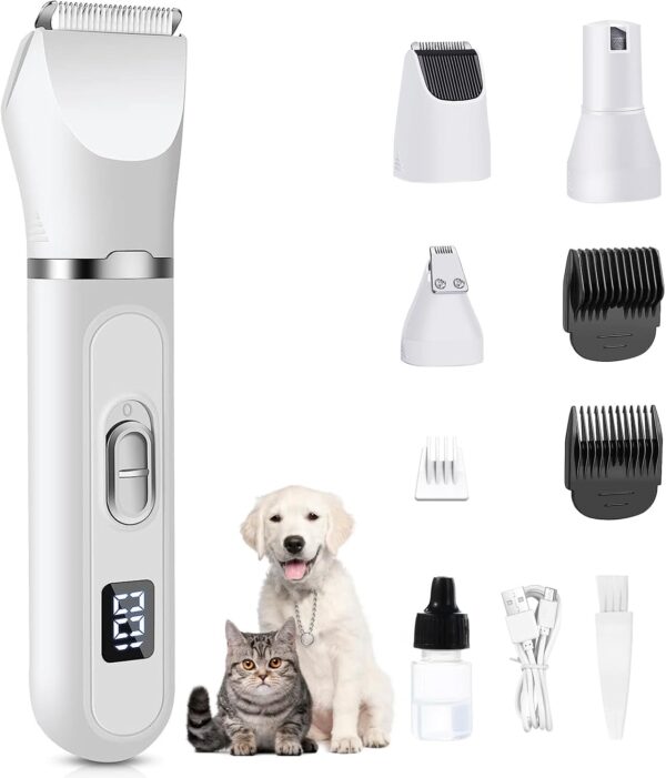 Lovcoyo Dog Clippers, Safe Low Noise Dog Grooming Kit, Rechargeable Cordless Quiet Dog Grooming Clippers for Cats and Other Pets, Dog Clippers