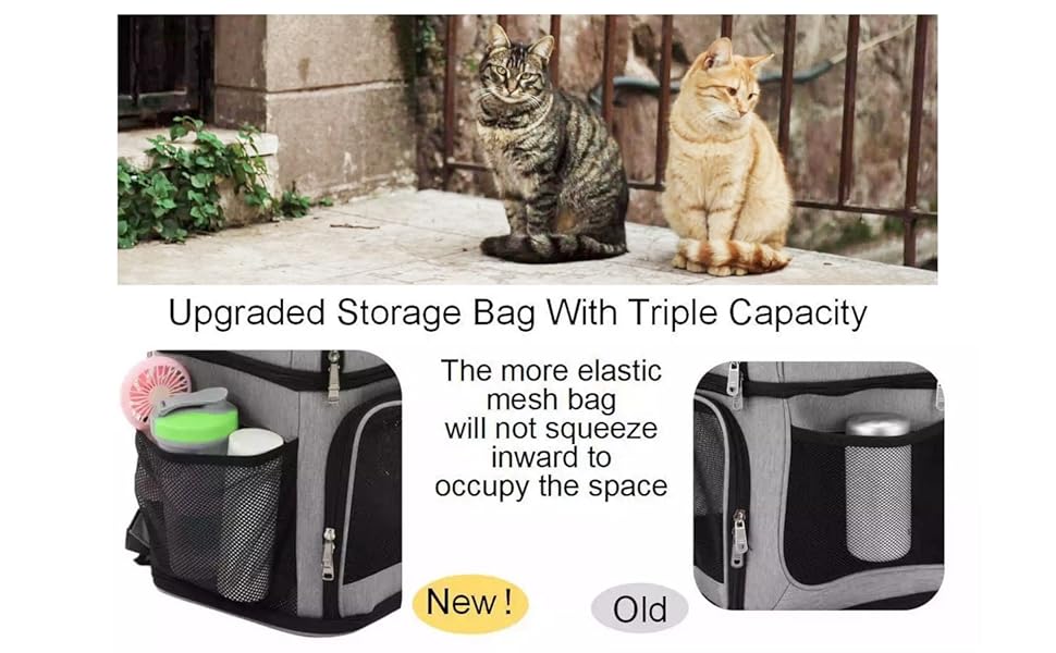 Expandable Cat Backpack Carrier for 2 Cats Cat Carrier for Large Cats Dog Backpack for 2 pets