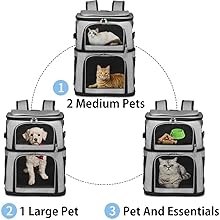 Expandable Cat Backpack Carrier for 2 Cats Cat Carrier for Large Cats Dog Backpack for 2 pets