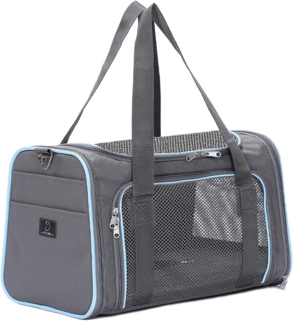 A 4 Pet Airline Approved Cat Carrier, Removable Soft-Sided Portable Pet Travel Carrier Washable and Collapsible Carrier Bag for Medium Cats or Puppies up to 16 lbs