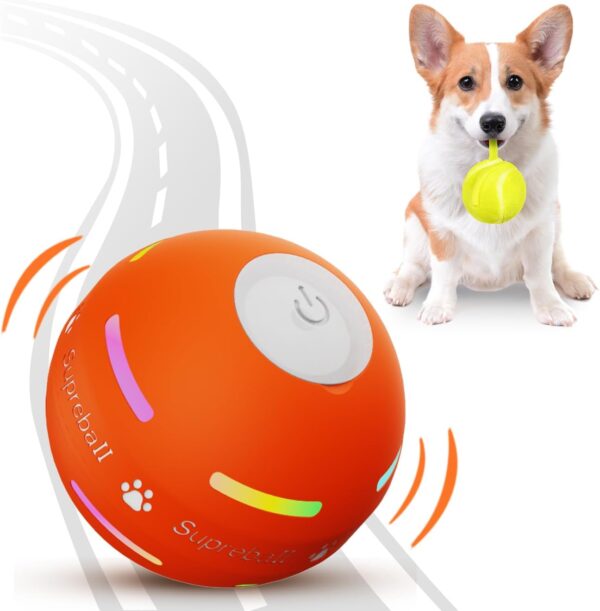 PetDroid Interactive Dog/Cats Ball Toys,Durable Motion Activated Automatic Rolling Ball Toys for Puppy/Small/Medium Dogs,USB Rechargeable