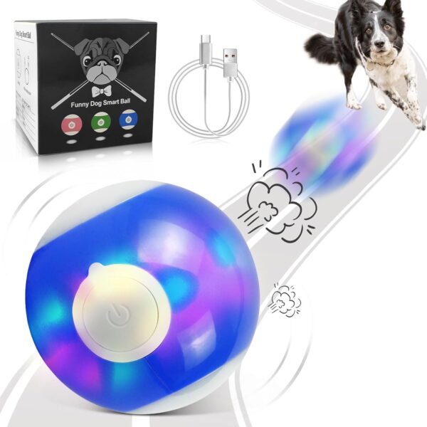 kykake Interactive Dog/Cats Ball Toys,Automatic Moving Rotating Dog Ball,Durable Motion Activated Automatic Rolling Ball Toys for Puppy/Small/Medium Dogs,USB Rechargeable