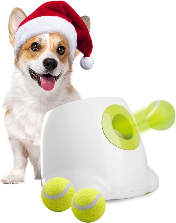 ALL FOR PAWS Automatic Dog Ball Launcher, Interactive Dog Tennis Ball Thrower Machine for Small and Medium Size Dogs, Puppy Fetch Toy, Great Exercise for Dogs with 3 Balls, Mini Version