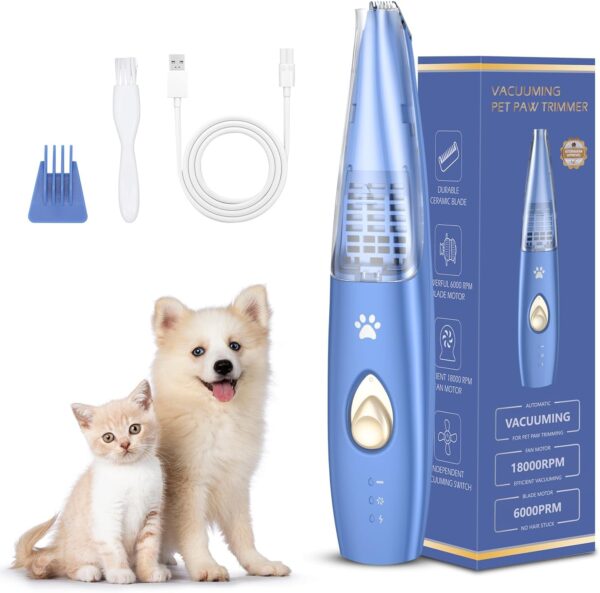 Brifit Dog Paw Trimmer, Cordless Dog Clippers for Grooming, Low Noise USB Rechargeable Paw Trimmer Electric, 2-Modes Quiet Pet Clippers Shaver Trimmer, for pets Hair Between Paws, Face, Ears, Eyes