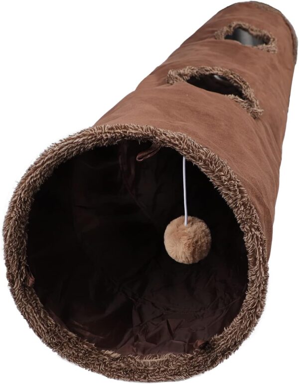 Cat Tunnel Toy 12 Inches Diameter Cats Play Tunnel Indoor Suede Pet Toys Foldable Large Cat Tube Tunnel with Peek Hole for Kitten Puppy Dogs Rabbits and Small Animals Pets Entertainment Supplies