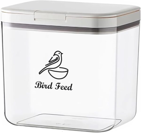 Ctomche Pet Food Storage Container Bird Food Storage Container Airtight Pet Food Storage Container BPA Free Plastic Transparent Leakproof Seed Storage Container