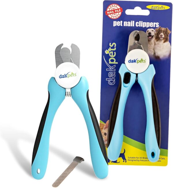 DakPets Dog Nail Clippers | Professional Dog Claw Clippers for Medium to Large Breeds | Pet Nail Clippers for Dogs with Safety Guard and Nail File | Clipper, Trimmer and Cutter for Nails and Claws