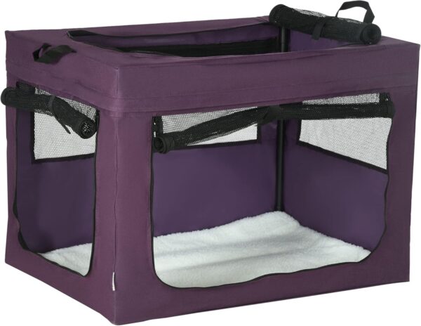 PawHut 80cm Pet Carrier, Cat Carrier Cat Bag, Pet Travel Bag w/ Cushion, Carry Bag, for Small and Medium Dogs - Purple