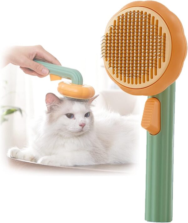 WUBAYI Dog Brush Cat Brush Grooming Brush,Self Cleaning Slicker Brush Pet Grooming Tool for Long Hair or Short Hair Cats Pet Brush Easily to Remove Loose Undercoat, Mats, Tangled Hair and Shed Fur