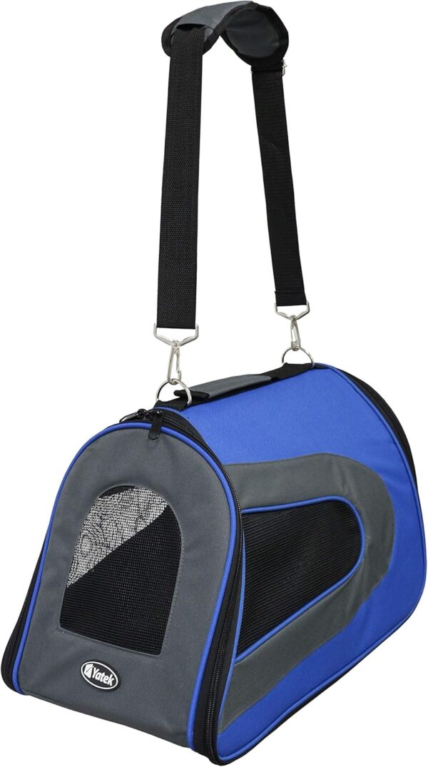 YATEK Folding Dog and Cat Carrier, Padded Waterproof Carrying Bag, size 48 x 27 x 27 cm, blue color