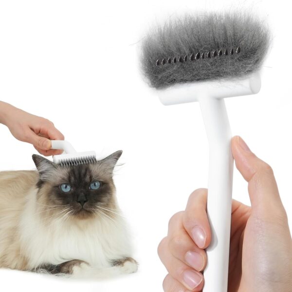 aumuca Cat Brush, Cat Grooming Brush for Semi-Short to Long Haired Cats Dog Brush for Grooming Cat Comb for Removing Loose and Matted Fur, Knots and Tangled Hair