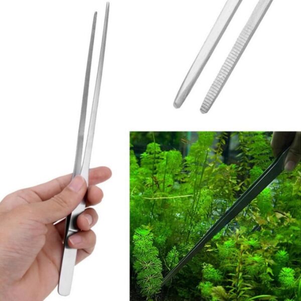 Long Tweezers Aquarium Tweezers, Stainless Steel Straight Multipurpose Aquascaping Tools for Fish Tank Aquatic Plants, Snake Reptile Feeding Tongs Food Tweezers Aquarium Accessories