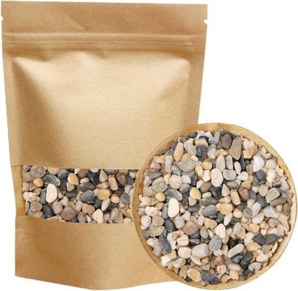 River Rocks Stones Natural Decorative Pebbles Fish Tank Gravel Small Garden Rocks Soil Cover for Aquariums, Landscaping, Vase Fillers, Succulent, Tillandsia, Cactus, Terrarium Plants 2.2lb