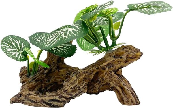 Smoothedo-Pets Aquarium Plants Fish Tank Decorations Betta Rest Soft Silk Leaf/Small Size Plastic Artificial Plant Goldfish Waterscape Fish Hides Snake Tank/Reptiles Plants (Driftwood Type） (CC)
