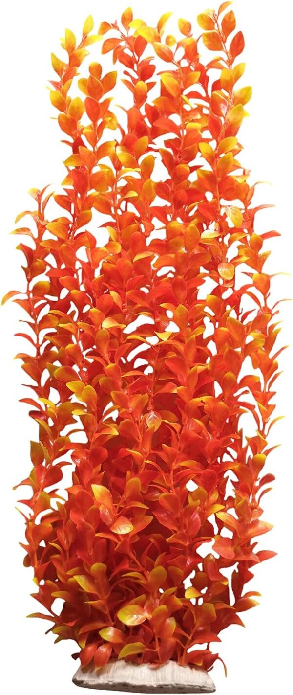 WEkiva Orange Grass Cluster Aquarium Décor Plastic Plants Extra Large 22 Inches Tall 6516