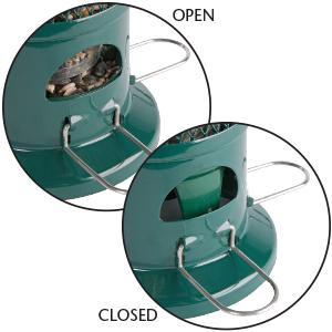 Ports open and closed squirrel buster bird feeder