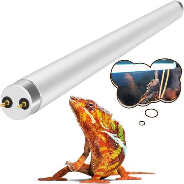 NEPTONION T8 Rainforest Terrarium Fluorescent Lamp Tube 18" Full Spectrum UVB Bulb, Dual-Threat UVA/UVB 5.0 Reptile Light for Reptiles and Amphibian, 15 Watt