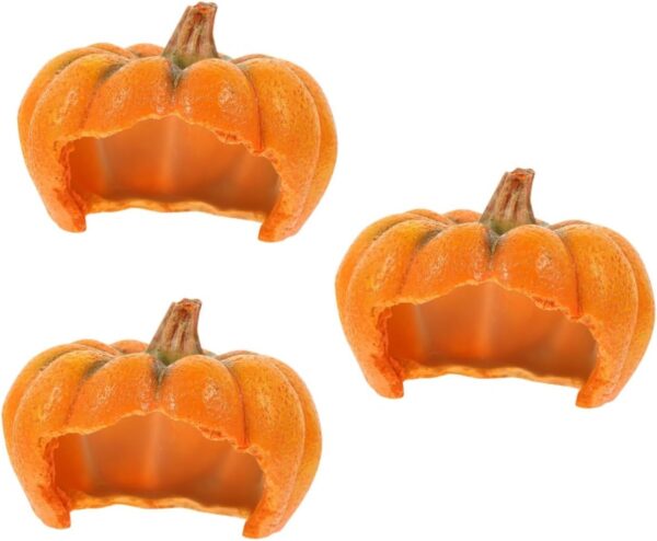 BESPORTBLE 3pcs Aquarium Landscaping Pumpkin Reptile Hideout Reptile Cave Reptile Hide House Hideout Reptiles Lizards Habitat Pumpkin Terrarium Decor Pumpkin Decor Snake Cave Snake Hide Resin