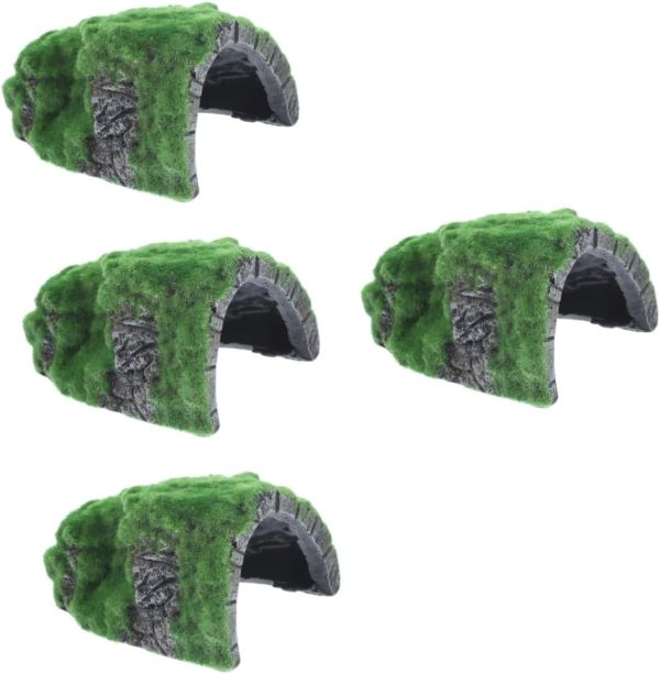 BESPORTBLE 4pcs Tortoise Hiding from House Snake Hide Reptile Turtle Cave Reptile Hiding Cave Reptile Cave Hide Caves Reptile Rocks Cave Reptile Decor Reptile Terrariums Snake Habitat Resin