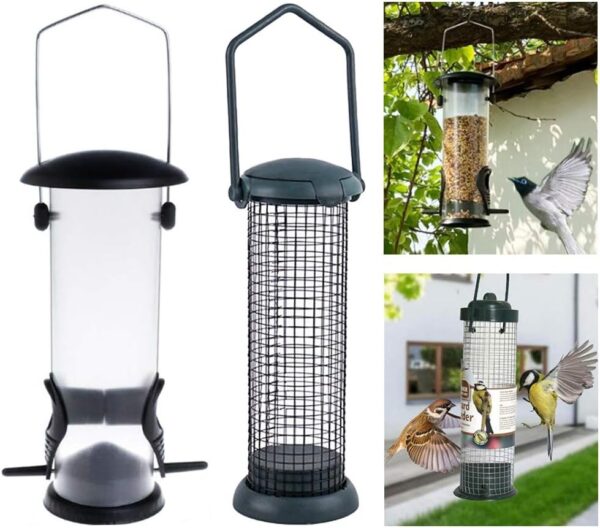 2PCS Bird Feeder for Small Birds, Bird Feeders Hanging Squirrel Proof Bird Seed Feeders Wild Bird Feeders for the Garden