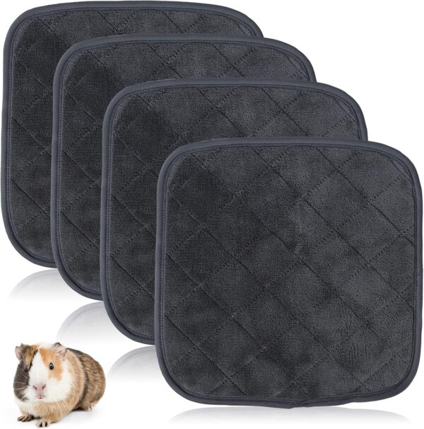 4-piece set Guinea Pig Cage Liners | Small Animals Coral Fleece Bedding | Waterproof Machine-washed and Reused | Cage Mat for Chinchillas, Rabbits, Hamster etc.