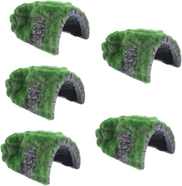 5pcs Tortoise Hiding from House Gecko Hide Snake Habitat Reptisoil Reptile Hides Reptile Hiding Cave Reptile Supplies Reptile Accessories for Habitat Reptile Hide Caves Resin Yardwe