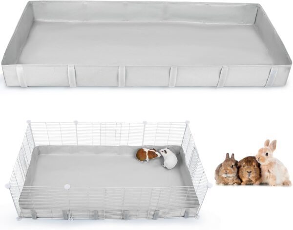 Glittme Guinea Pig Cage Liner, Waterproof C&C Cage for Guinea Pigs, Guinea Pig Bedding with Tarp Bottom for C&C Grids, 56 * 28inches Cage Liners for Small Animals, Guinea Pig, Bunny, Hamster,Rabbit