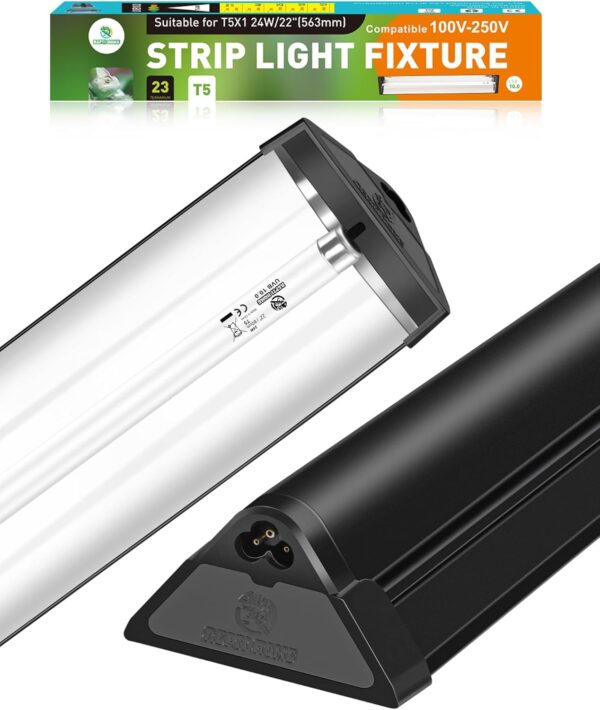 REPTI HOME UVB Light Reptile Kit, T5 30% UVA+10% UVB Lamp Fixture with 24W Bulb, Vivarium Light 10.0 UVB for Reptiles,Turtle,Lizard,Snake,Bearded Dragon