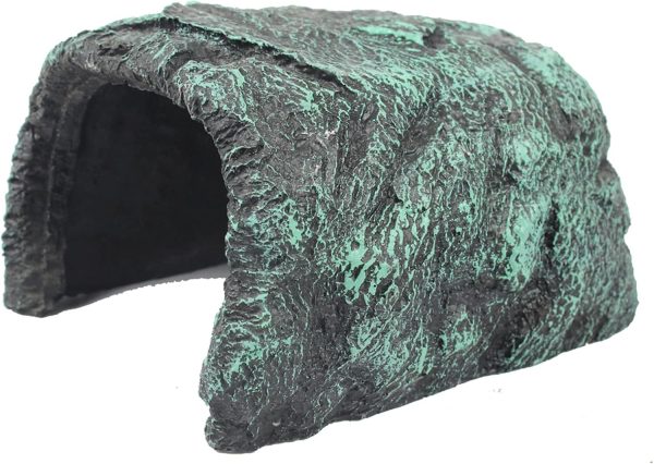 Reptile Hides and Caves Resin Rock Bearded Dragon Hideout Reptile Hiding Cave Turtle Hideout for Tortoise Small Lizards Turtles Reptiles Fish Amphibians Reptile Rock Hideaway Decoration