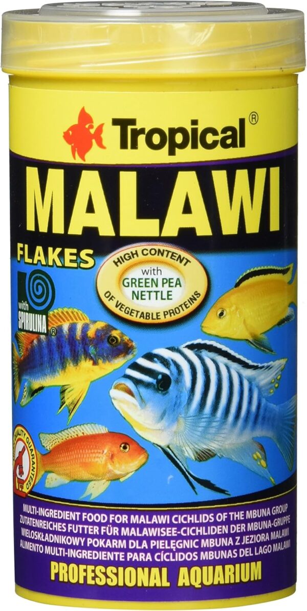 Tropical Malawi Flake - Genuine Food For Malawi Mbuna Cichlid Fish (250ml (50g) TUB)