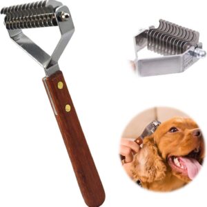 14-Blade Coat King Rake Pet Undercoat Rake,Professional Pet Dematting Comb Grooming Stripping Tool for Dogs and Cats (6.2cm)