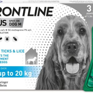 FRONTLINE Plus Flea & Tick Treatment for Medium Dogs (10-20 kg) - 3 Pipettes