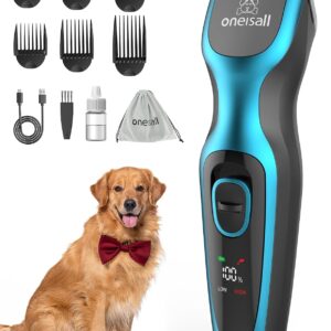 oneisall Dog Clippers Professional for Thick Hair,Dog Clippers for Cockapoo,Heavy-Duty Dog Grooming Clippers with Detachable Metal Blade, Cordless Pet Clipper