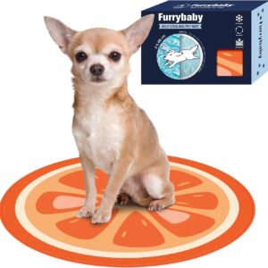 furrybaby Dog Cooling Mat, Pet Bed Dog Mat Self-Cooling Pad Cool Gel Bed Large Dog Cooling Pads Mats, No Need to Refrigerate or Freeze, Apply Indoors Outdoors Car(Orange S 40cm)