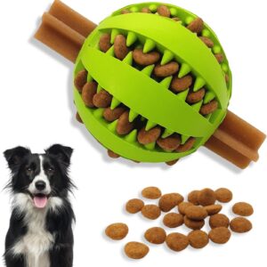 PawsOnlyUK Treat Dispenser Dog Toy Ball | Interactive Dog Toys for Boredom | Dog Puzzle Toy | Stimulation Toy (Small 6cm/2.35in, GREEN, 1 Pack)