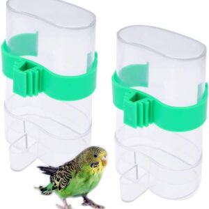 2 PCS Bird Cage Water Dispenser Water Feeders for Birds Automatic Bird Feeder Food Dispenser Bird Food Water Dispenser for Small Animals Parrot Canaries Cockatiels