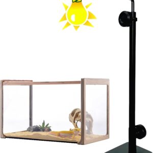 ATB-GIFT Adjustable Reptile Lamp Stand(16 to 25.2 Inch), Landing Lamp Holder Bracket with Base for Reptile Glass Terrarium Heating Light