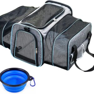 Cat Carrier, Portable Pet Carrier Bag for Cats and Small Dogs, Foldable Soft Sided Cat Transport Carrier