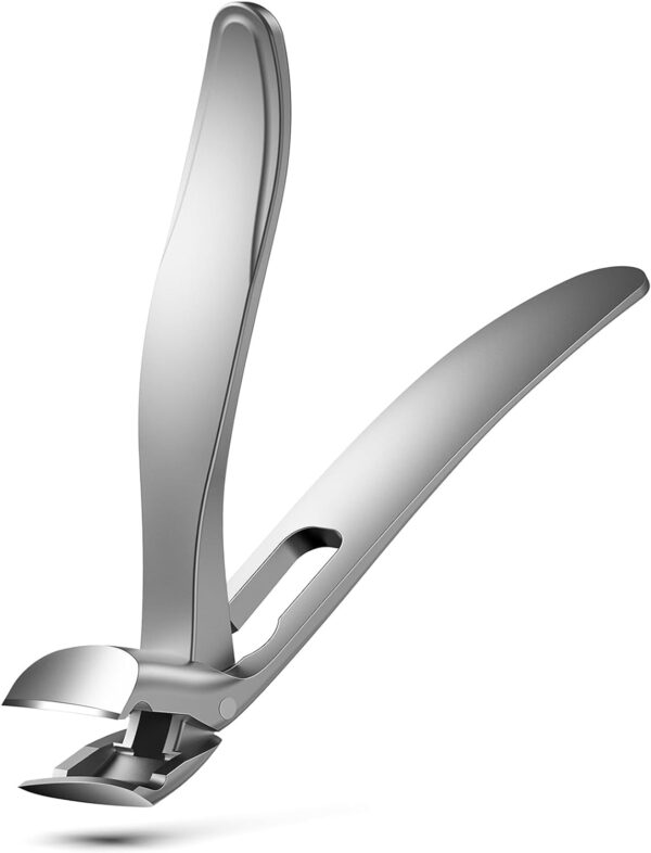 FERYES Angled Head Long Handled Toenail Clipper for Seniors - Large Wide Jaw Nail Clipper with Catcher for Thick Nails - Easier Trimming, Ergonomic Design