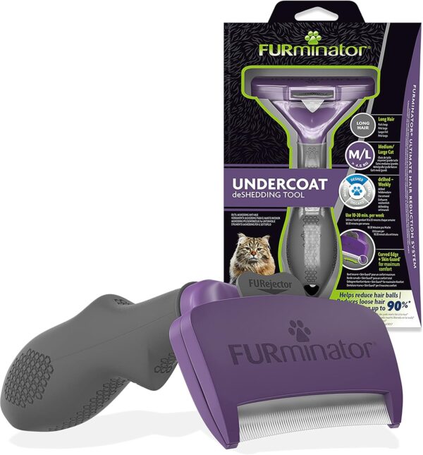 FURminator Undercoat deShedding Tool for Medium/Large Long Hair Cats Over 4.5 kg