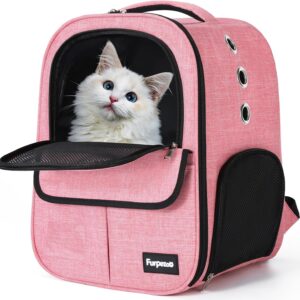 Furpezoo Cat Carrier Backpack,Pet Backpacks for Cats and Dogs, Foldable Portable Cat Bag with Breathable Mesh, Cog Backpack with Wide Comfortable Shoulder Straps and Handle, Holds Pets up to 6 kg