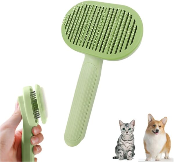 Marchul Dog Brush, Cat Grooming Brush for Short/Long Haired Cats, Cat Brush with Release Button, Dog Grooming Brush to Remove Loose Fur and Dead Undercoat (Brush)