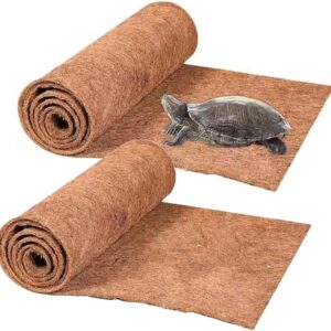 Midyrrg 2 Rolls Reptile Carpet Coconut Fiber Bearded Dragon Substrates Snake Tortoise Bedding Matting Tortoise Substrate Pet Terrarium Liner for Reptiles, Lizards, Anoles, Turtles (50x30cm)