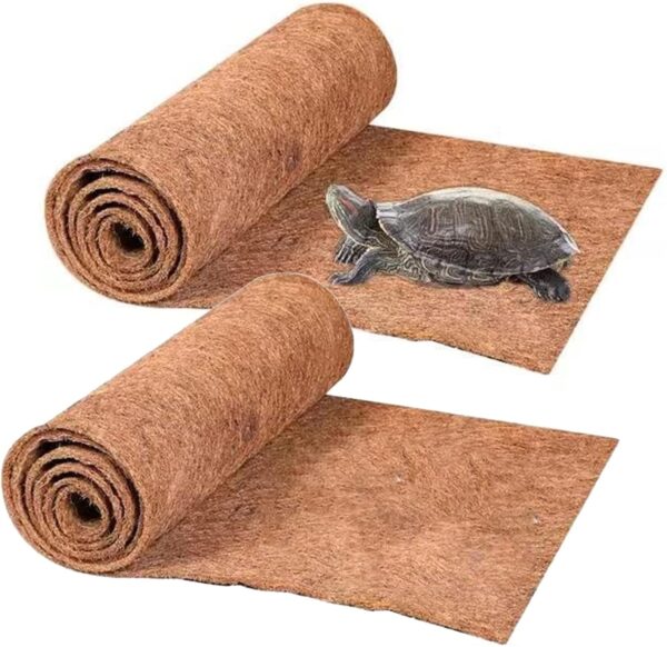 Midyrrg 2 Rolls Reptile Carpet Coconut Fiber Bearded Dragon Substrates Snake Tortoise Bedding Matting Tortoise Substrate Pet Terrarium Liner for Reptiles, Lizards, Anoles, Turtles (50x30cm)