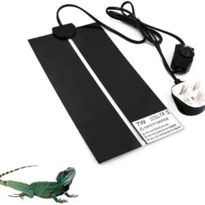 NEKOSUKI Reptile Heating Mat, 7W 11x5.9 inch Waterproof Reptile Heat Pad Under Tank Terrarium with Temperature Control, Safety Adjustable Reptile Heat Mat for Turtle, Tortoise, Snakes, Lizard, Gecko