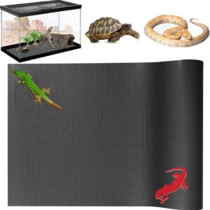 NEKOSUKI Reptile Substrate Liner Terrarium Carpet, Bearded Dragon Tank Accessories, Non-Adhesive Reptile Carpet Reptile Flooring Mat Bedding for Leopard Gecko (17.7x39.4 inch, Black)