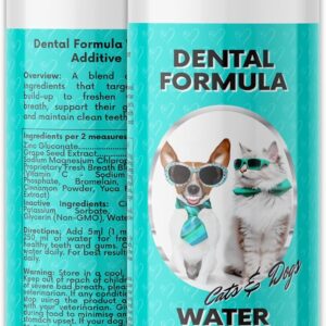 NutriPaw Dental Formula Water Additive For Dogs & Cats - Clean Teeth, Healthy Gums & Fresh Breath - Manage Plaque & Tartar Build-Up - Fuss-Free - No Brushing Needed - Cat/Dog Mouthwash & Oral Health