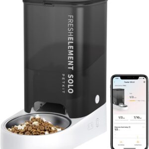 PETKIT Automatic Cat Feeder, 2.4GHz Auto Cat Feeder with App Control 3L, Low Food & Blockage Sensor, 304 Stainless Steel Bowl, Fresh Lock Technology,1-30 Meals/Day Anti-Clog Pet Feeder, Black