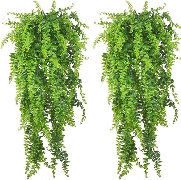 PINVNBY Artificial Hanging Vines Plants Reptile Tank Habitat Decorations Climbing Terrarium Plant with Suction Cup for Bearded Dragons Lizards Geckos Snake Pets Hermit Crab