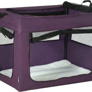 PawHut 80cm Pet Carrier, Cat Carrier Cat Bag, Pet Travel Bag w/ Cushion, Carry Bag, for Small and Medium Dogs - Purple